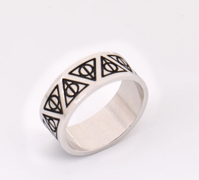 Ha rry Potter Always Deathly Hallows Triangle Logo Ring the Silver Plated Templar Ring for Women/Men Connor Kenway Fashion Jewelry