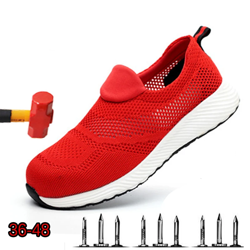 

Safety Shoes Men's Steel Toe Lightweight Anti-smashing Unisex Work Sneakers breathable wear-resisting Both men and women