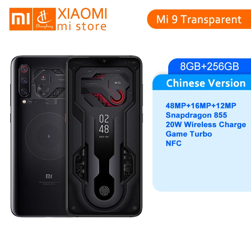 

Xiaomi Mi 9 MI9 Transparent 8GB RAM 256GB ROM Smartphone Snapdragon 855 6.39" 48MP Rear 20MP Front Cameras 3300mAh Mobile Phone