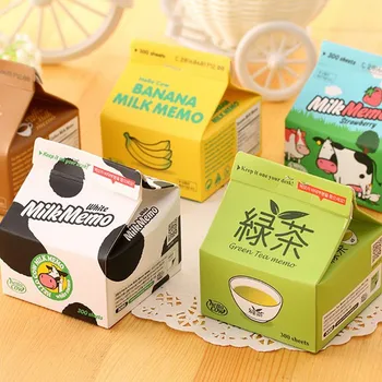 

Coloffice 1PC Milk Box Extract Stickers Memo Pads Message Notes Stationery Message Compact Sticky Note Office School Supplie