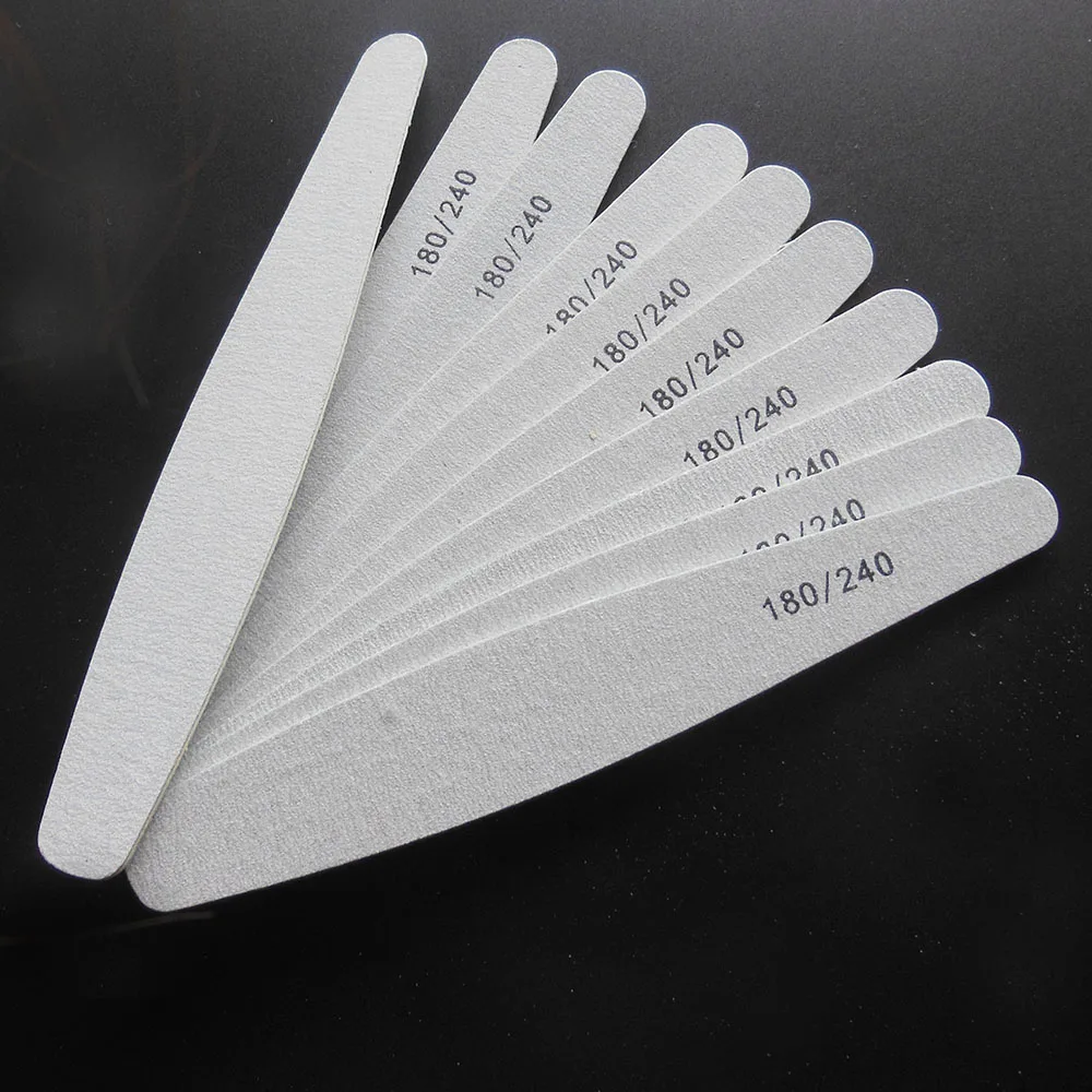 10 pcs wood nail file nail art tool dispoable file 180/240 wooden emery board pedicure tool