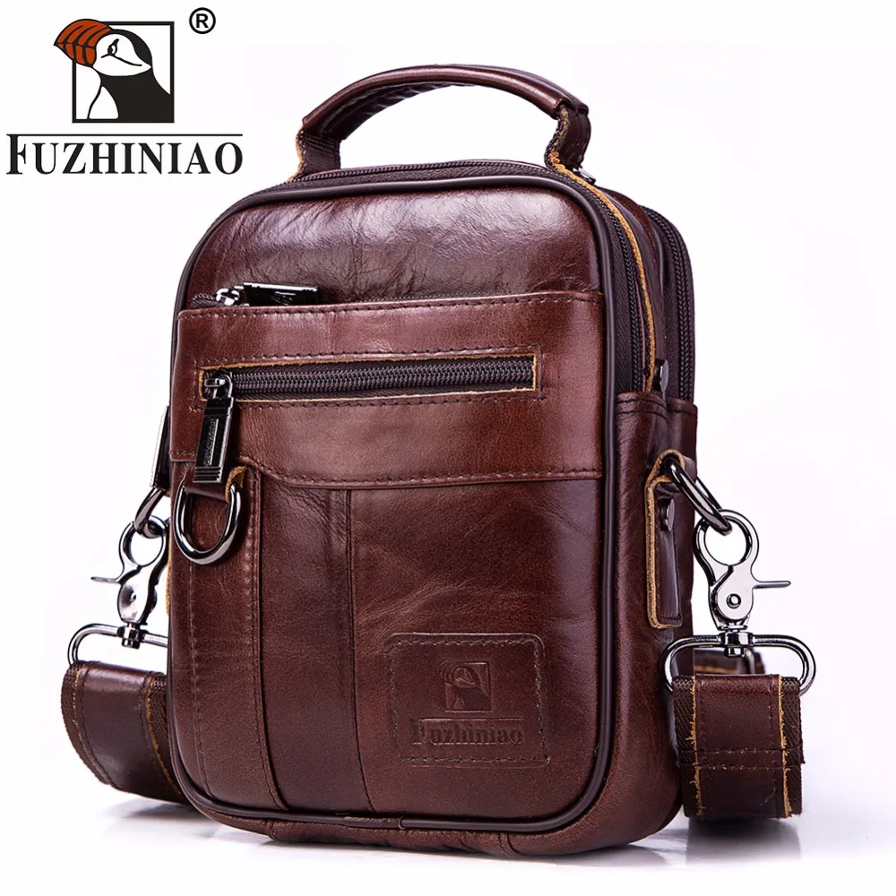 

FUZHINIAO Men Bag New Genuine Leather Men Shoulder Bags Handbag High Quality Messenger Bag Business Briefcase Men's Travel Bags