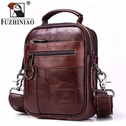 FUZHINIAO Для мужчин сумка из натуральной кожи Для мужчин сумки на плечо Сумочка Высокое качество сумка Бизнес Портфели Для мужчин с дорожные