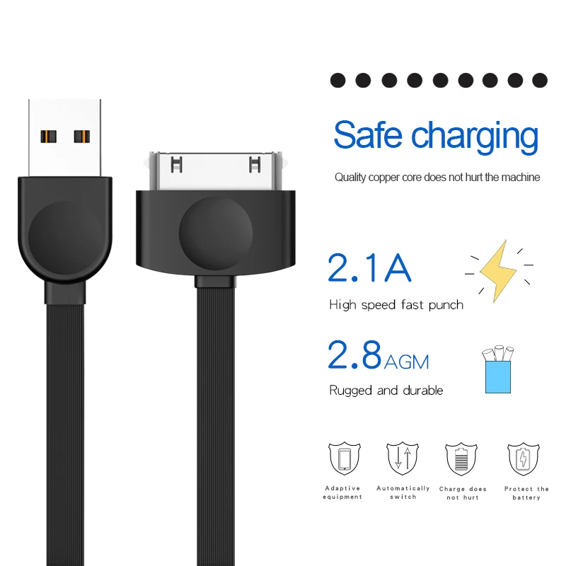 Usb кабель с откидной крышкой для IPhone зарядки 30pin IPad 1 2 3 IPod Nano Itouch адаптер|Кабели