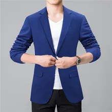 Новое поступление мужской весенний Блейзер модный синий пиджак в горошек костюм высокого качества размера плюс