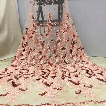 

Madison Sequins African Lace Fabric 2019 Embroidered Nigerian Laces Fabric Bridal High Quality Tulle Lace For Women Dress