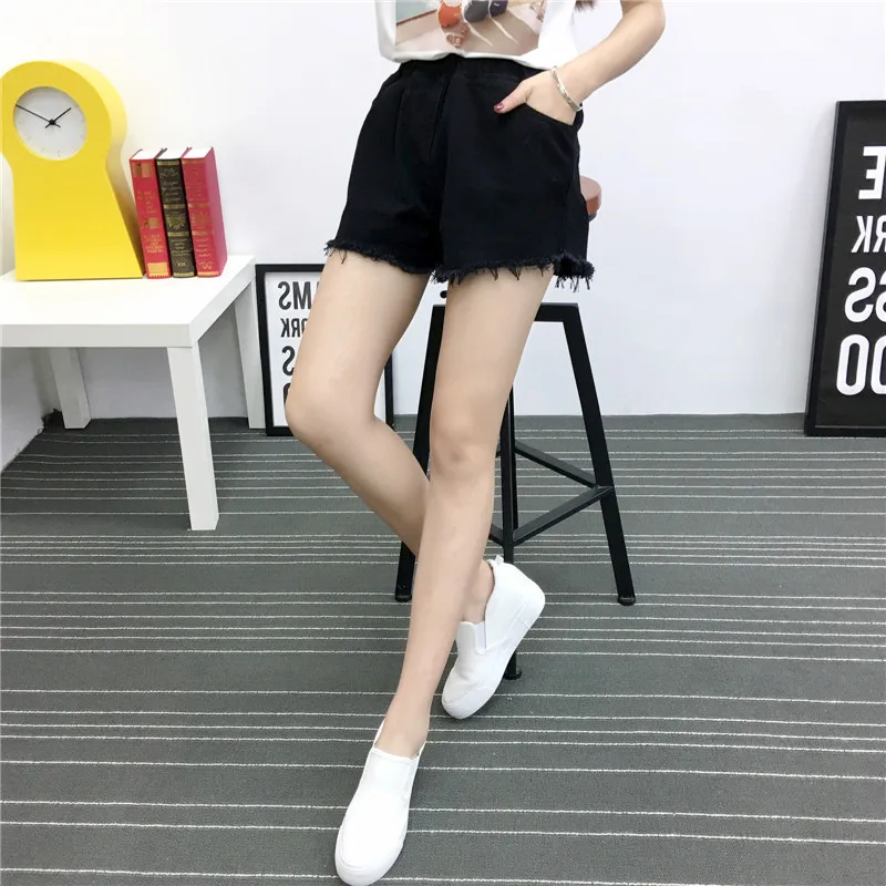 XL-5XL 2019 новый летний плюс размеры однотонная повседневная обувь свободные цвет синий, черный; Большие размеры 34–43 эластичные джинсы до