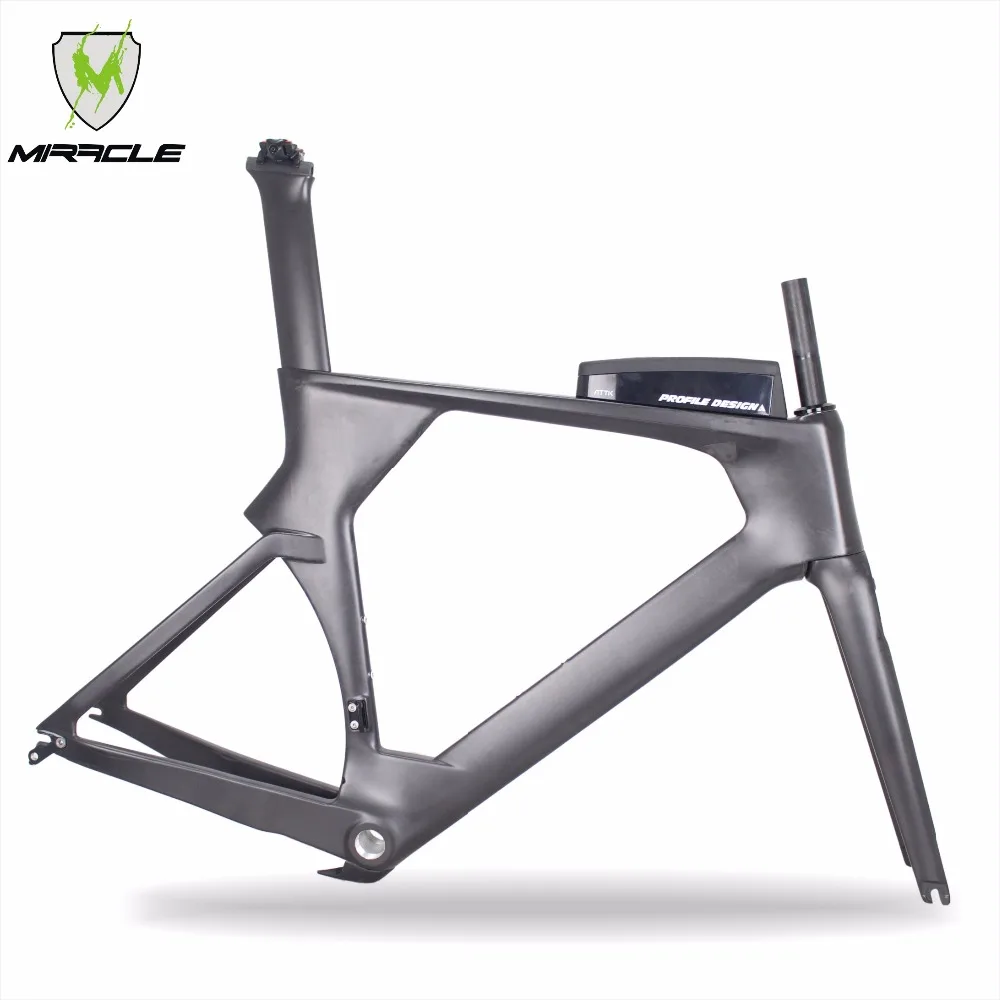 Flash Deal MIRACLE 2018 time trail Carbon Frame,carbon TT bike frame include frame fork headset seatpost clamp stem TT bar ATTK Box 1