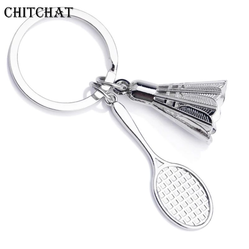 

1PC Badminton And Racket Keychain Shuttlecock & Badminton Racket Keychain Key Ring Creative Gifts Accessories sleutelhanger
