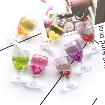 

37*20 10pcs/lot simulation Plastic cocktail glass Key ring earrings charms free shipping charms DIY