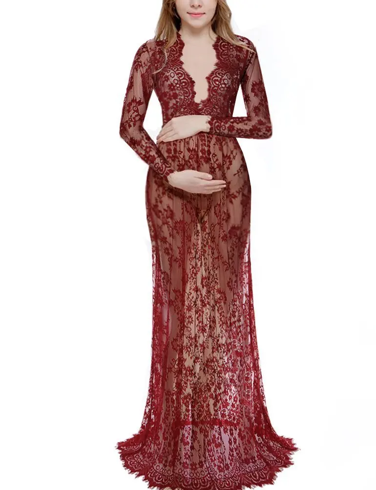 

Envsoll S-4XL 2018 Maternity Photography Pregnancy Props Maternity Clothes Maxi Lace Dress Fantasy Shot Photo Pregnant Dress