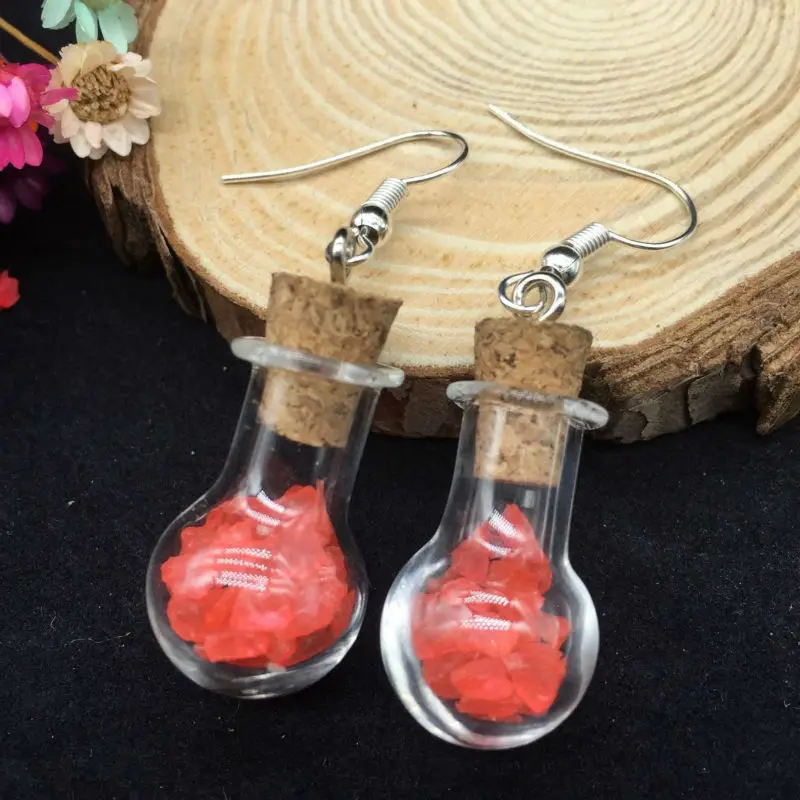 1Pair 7 Color Artificial crystal stone Fashion Charm Long Earrings For Woman Bridal Pure Cute Cork Bottle Drop Earring Jewelry | Украшения