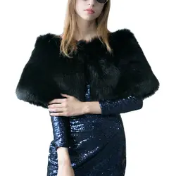 HimanJie 2017 из искусственного меха жилет женский пальто зимние толстые теплые пальто с мехом искусственный мех Твердые плащ невесты шаль