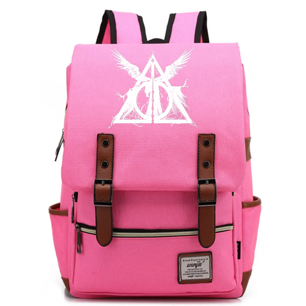2019 الأقداس المهلكة سليذرين جريفندور Hufflepuff صبي فتاة طالب حقيبة مدرسية المراهقين قماش النساء Bagpack الرجال على ظهره