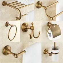Bathroom Accessories Antique Brass Towel Ring, Paper Holder, Toilet Brush, Coat Hook, Bath Rack, Soap Dish Bathroom Hardware Set antique brass luxury bathroom accessory paper holder toilet brush rack commodity basket shelf soap dish towel ring