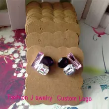 DIY Hand Made Kraft Earring Card For 1 pair Earring Display Custom Logo moq 1000 pcs