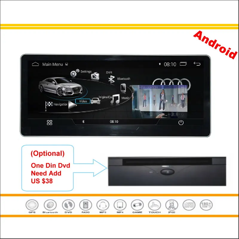 10.25 Polegada Tela Digital Android 4.4 Multimídia Para Audi A4L 2017 Stereo Radio CD DVD Player GPS Navi Nav Mapa do Sistema de Navegação