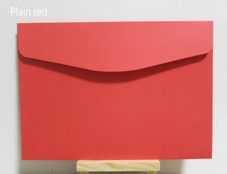 50 шт 190x135 мм цветные конверты приглашения, подарочные конверты 120 ГСМ, простые/перламутровые бумажные конверты - Цвет: Plain Red