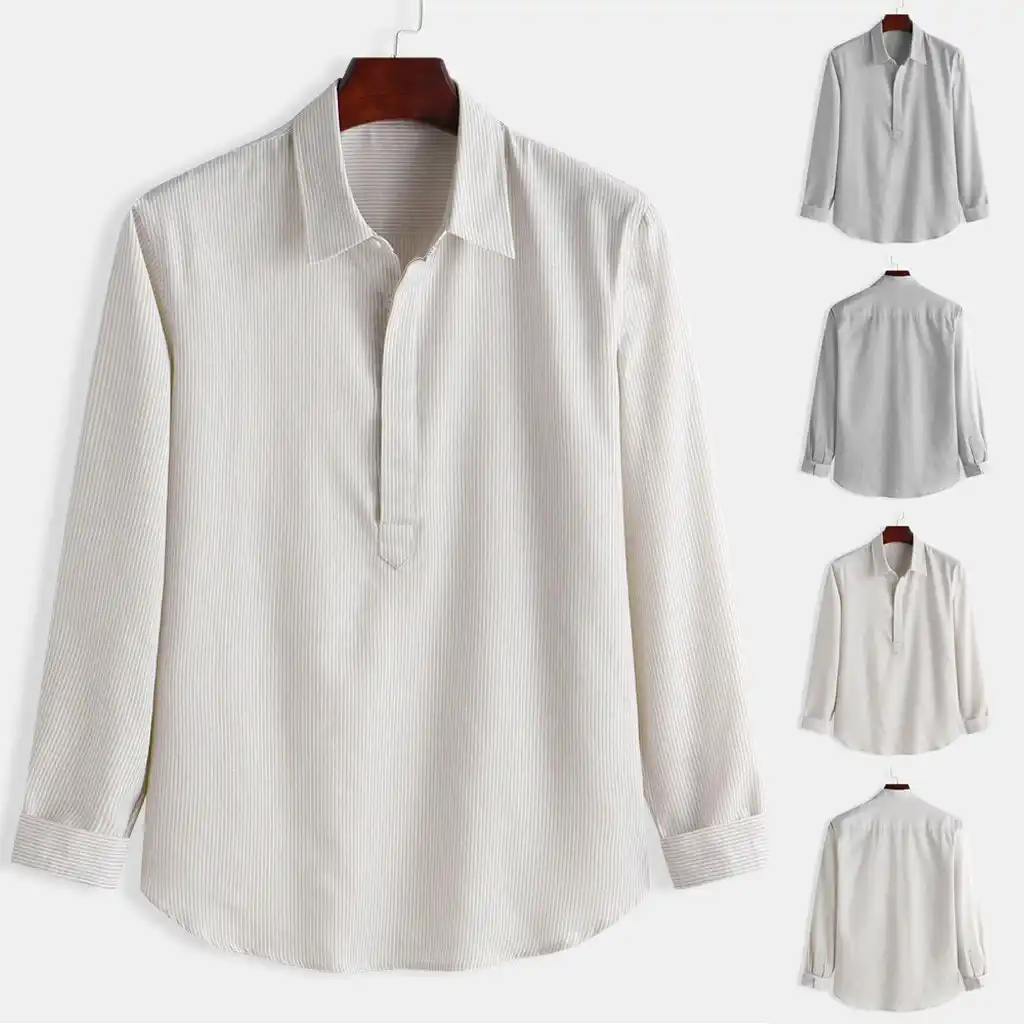 baggy black and white striped shirt