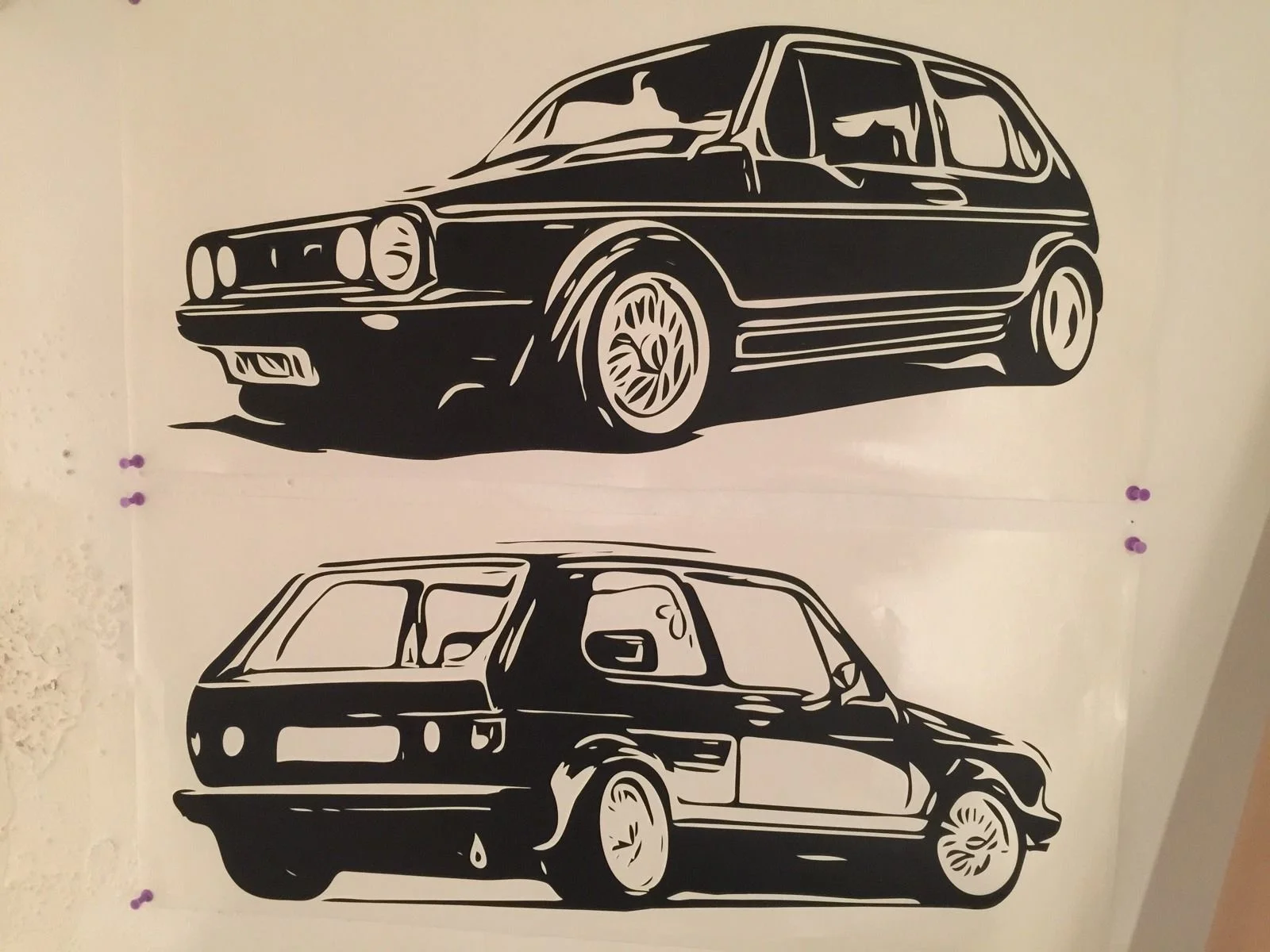 Для 1 пары/2 шт. VW Mk1 Golf Twin Pack массивная эпоксидная Настенная Наклейка разных