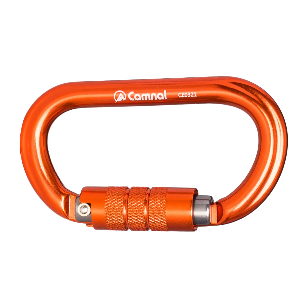 Perfeclan Rock Screw Gate Auto Locking Carabiner Climbing Safety D Type Hook Aluminum Auto Lock Screwgate D Carabiner