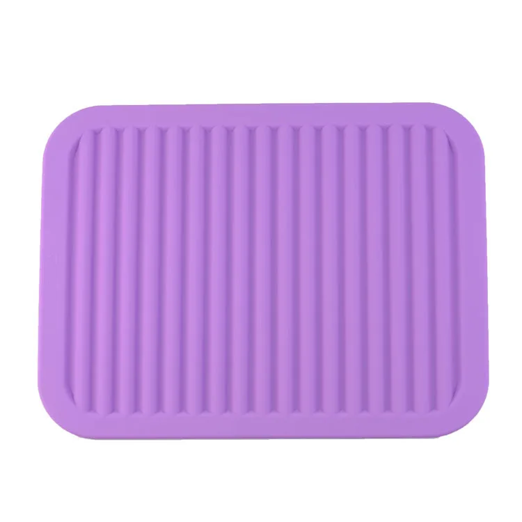 " х12" силиконовый коврик для сушки посуды, прихватка, тепловой изоляционный коврик, подставка коврик, противомикробные, Non-Slip, посуда Pad - Цвет: Фиолетовый