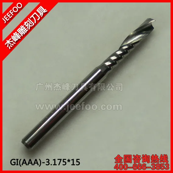 

3.175*15 Single Flute Spiral Bit/ Carbide CNC Router Bits/ Machinery Milling Cutter Tools AAA Sseries