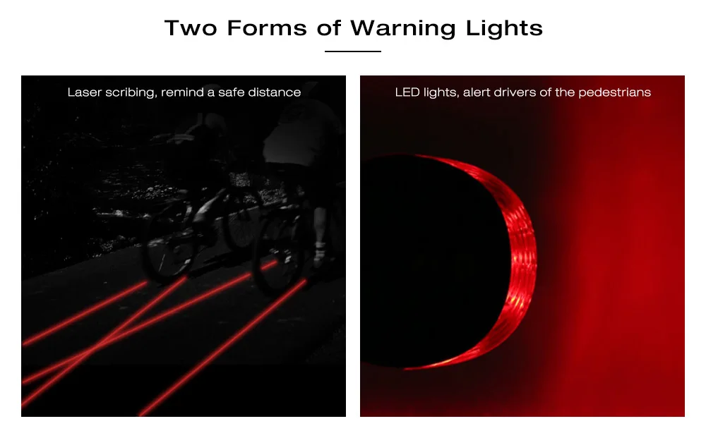 Лазерный велосипедный задний фонарь Предупреждение сигнальный фонарь для езды на велосипеде