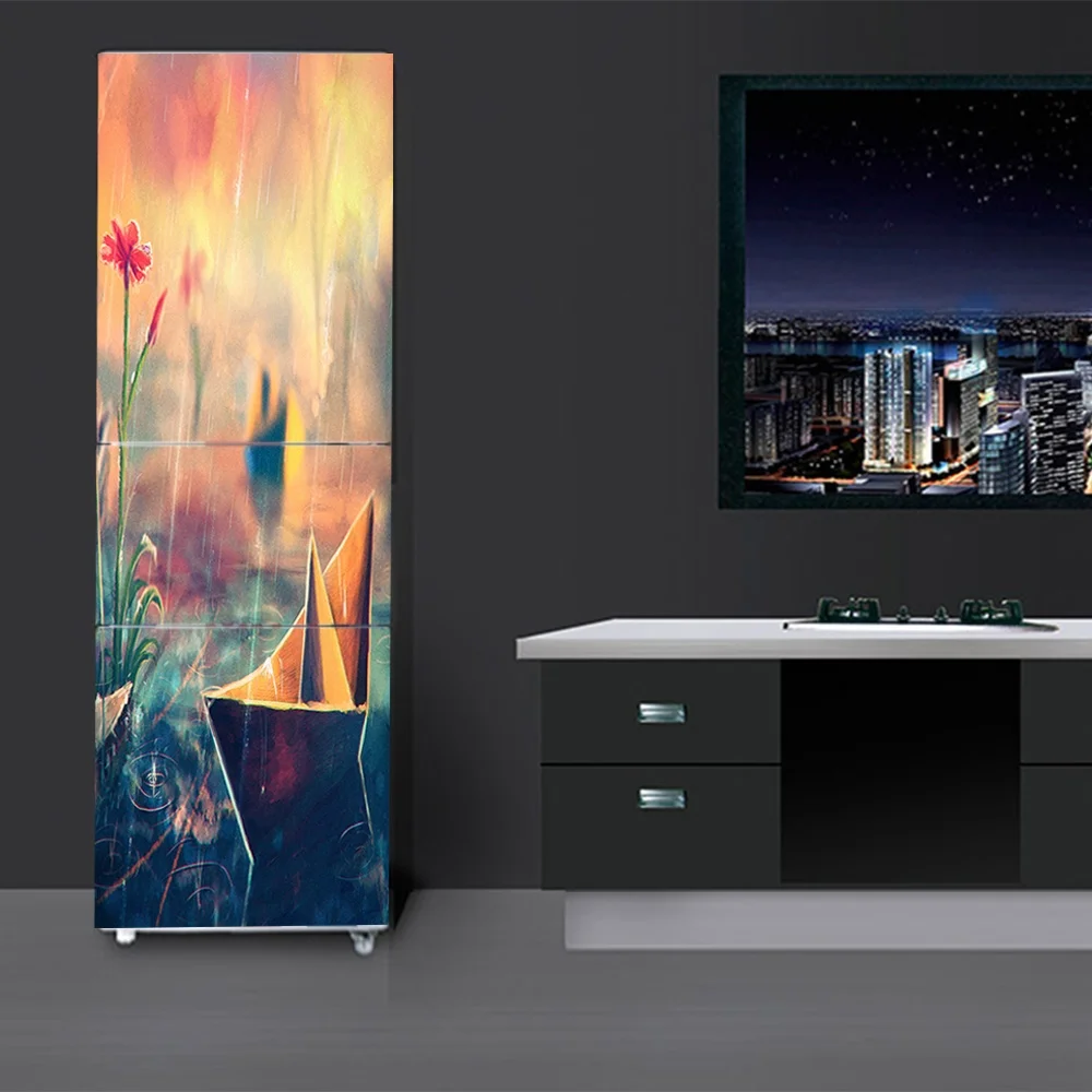 DIY Paper boat Waterproof Self Adhesive Refrigerator Sticker Fridge