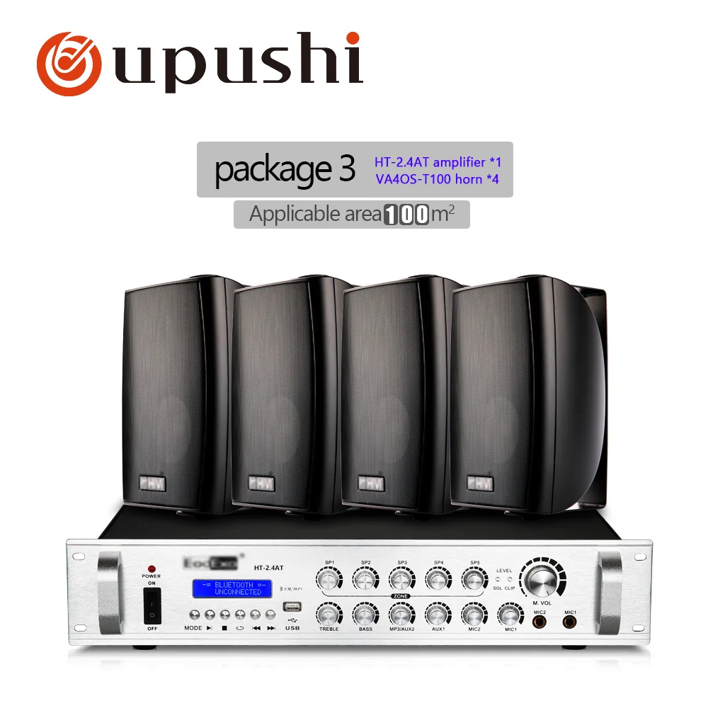 Oupushi PA система фоновые музыкальные системы включают усилители и колонки аппликатор для кофейных магазинов и ресторанов - Цвет: set3