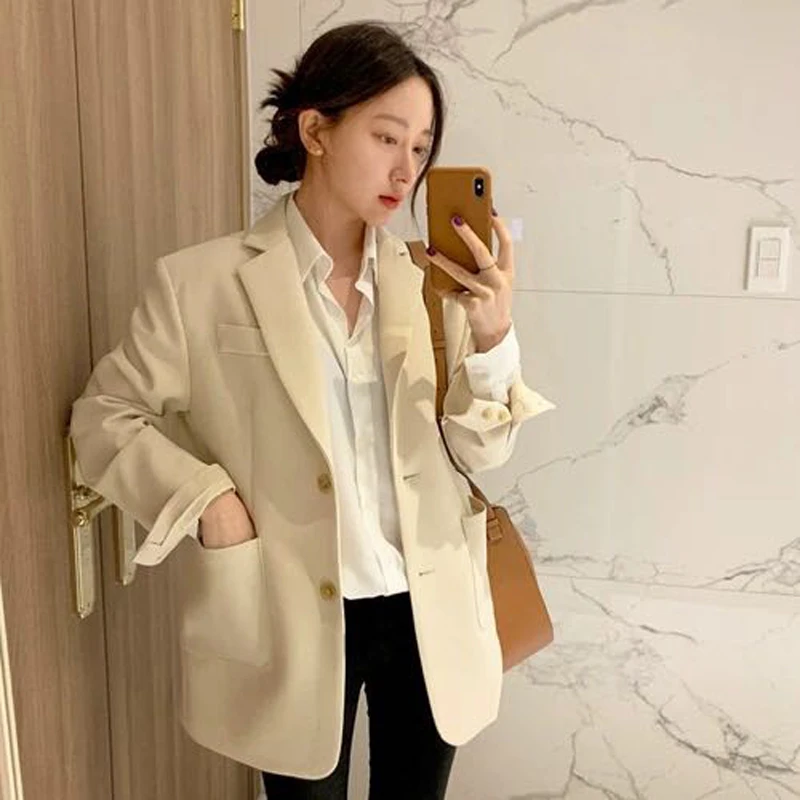 

BGTEEVER Elegant Single Breasted Women Blazer Jackets Casual Female Suits Coat 2019 OL Style Blasers Outwear femme