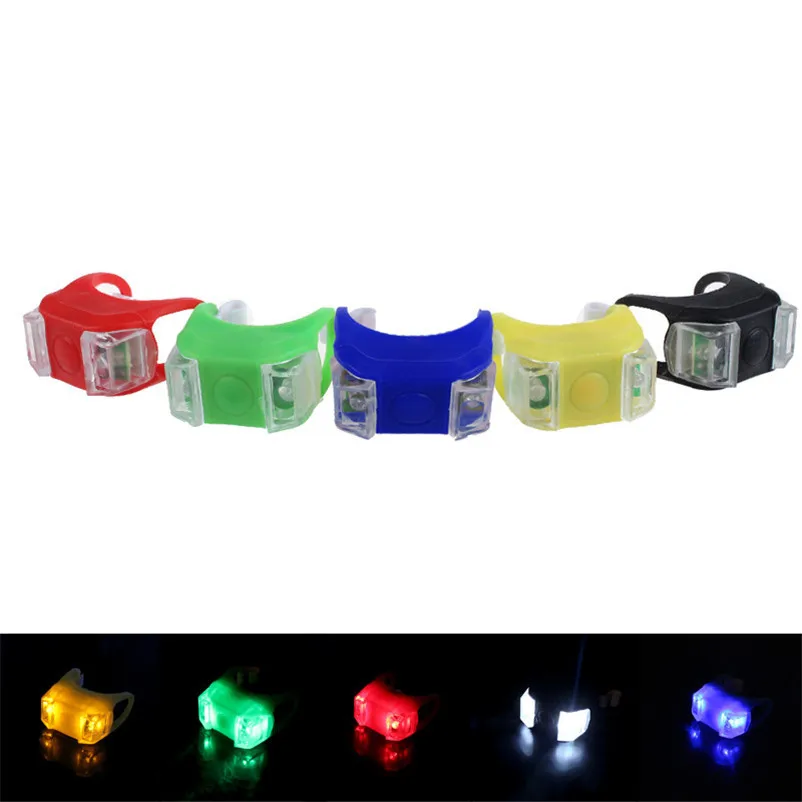 

New Silicone Bicycle Safety Lighting Bike Light Led Lamp Cycling Light Front Rear Flashlight Bike #4A23FB