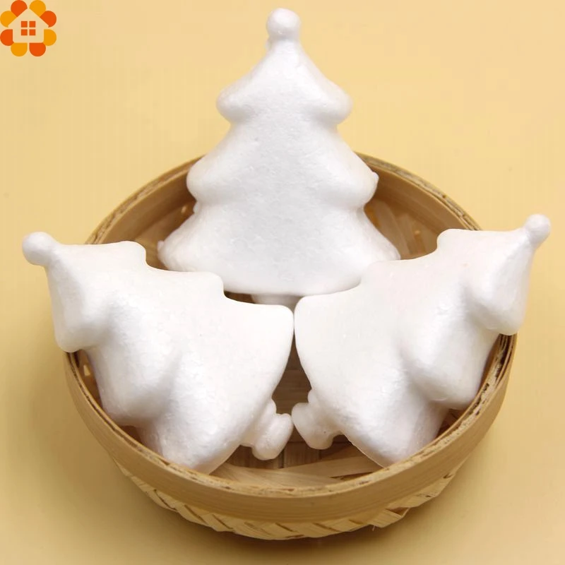 

10PCS 70MM Mini Tree White Christmas Tree Modelling Polystyrene Styrofoam Foam Ball DIY Christmas Party Decorations Kids Gift
