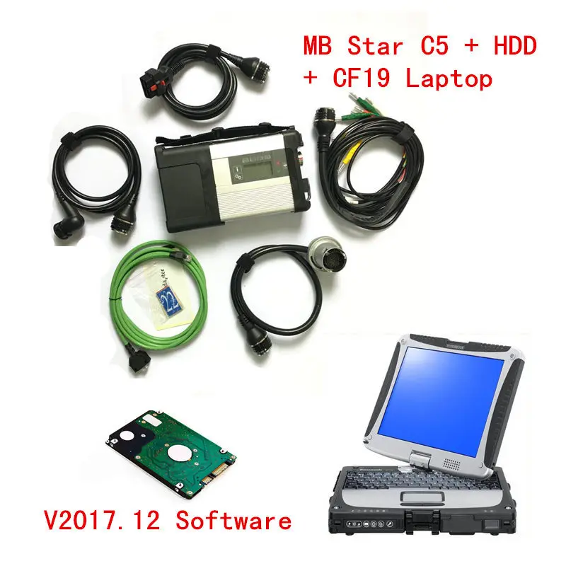 2020 Супер MB Star C5 SD Подключение к ноутбуку cf19 Toughbook диагностический ПК с новейшим