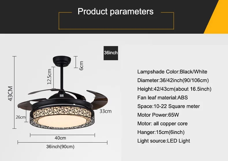 110v_220v 42in Modern Bird's Nest White Fan Ceiling Lights Fixtures Invisible Leaf Led Ceiling Fan Lamp Kit with Remote Control-in Ceiling Fans from Lights & Lighting on Aliexpress.com _ Alibaba Group - 3