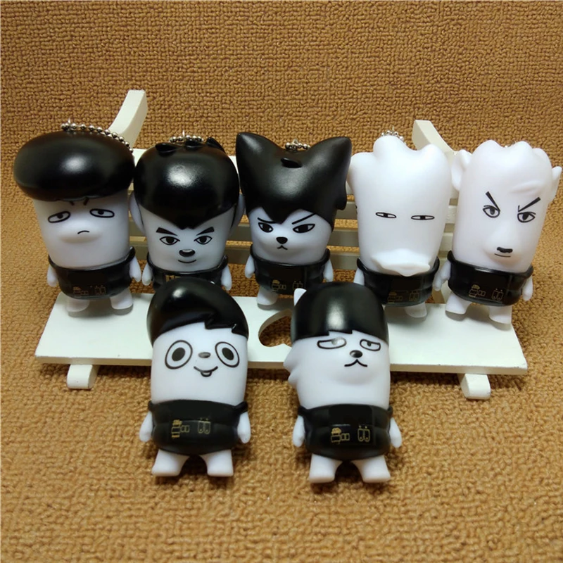 

1Pcs KPOP Bangtan Boys Keychain Cute Cartoon Pencil Bag Pendant Decoration Boy Girl Fan Gift Creative Silicone Doll Accessories