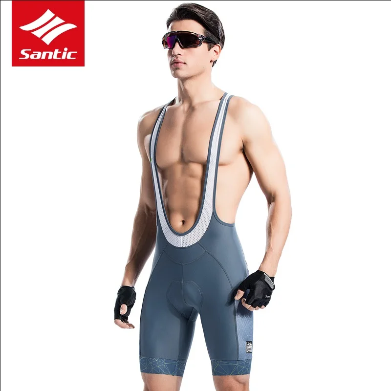 Santic2019 Men Cycling Padded Bib Shorts 4D Cushion Padding Cycling