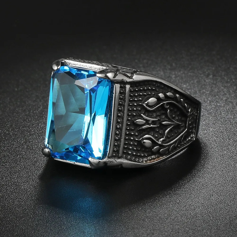OBSEDE, новинка, модное, 316L, нержавеющая сталь, Ретро стиль, геометрическое, мужское кольцо с австрийским кристаллом, мужское ювелирное изделие, высокое качество, подарок для бойфренда