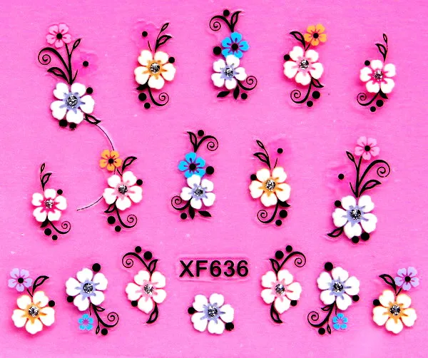 

sweet 3D flower design Water Transfer Nails Art Sticker decals lady women manicure tools Nail Wraps Decals wholesale