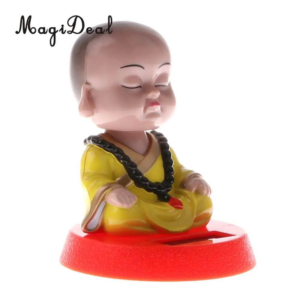 MagiDeal Top Quaity Solar Powered Bobbling Toy Shaking Head Monk for Home Office Desk Car Ornament Birthday Present 3Kinds