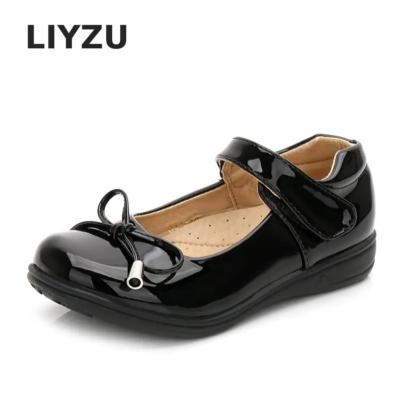 

New Arrival Children Girls Princess Leather Shoes Black/white Performance Single Shoes Kids Big Girls Korean School Dress Sheos