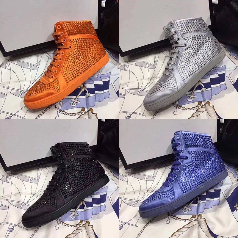 

Hot Spring Autumn Shoes Woman Crystal Colorful High Toe Casual Flats Lace Up Cozy Shoes Design Brand Couple Shoes Zapatos Mujer