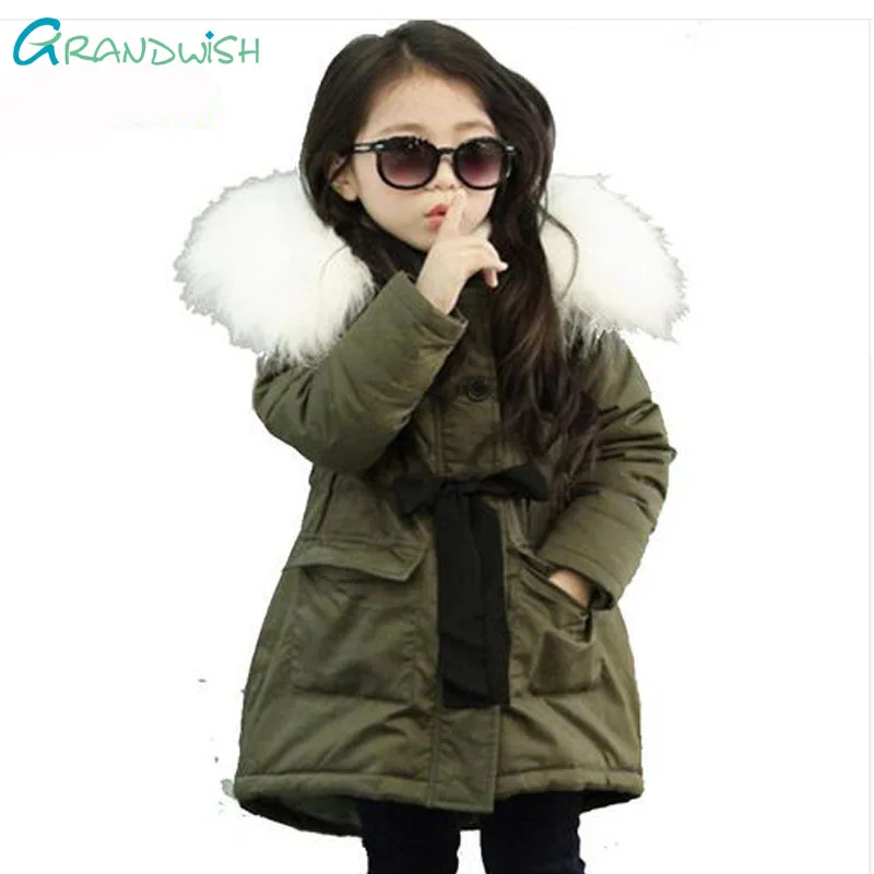

Grandwish Girls Jackets Kids Faux Fur Collar Coat Children Winter Outwear 1 Weeks in Advance Low Price 4T-12T, JC235