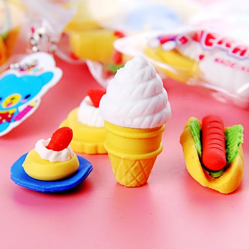 1 Pack Cute Creative Fruit Cuisine Shape Eraser Student Learning