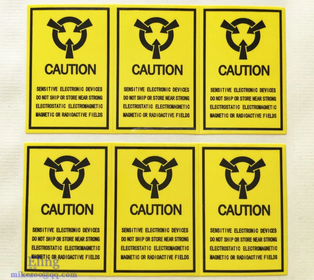 

2.7x4cm CAUTION SENSITIVE ELECTRONIC DEVICES paper sticker with gloss lamination,5000pcs/lot, Item No. CA32