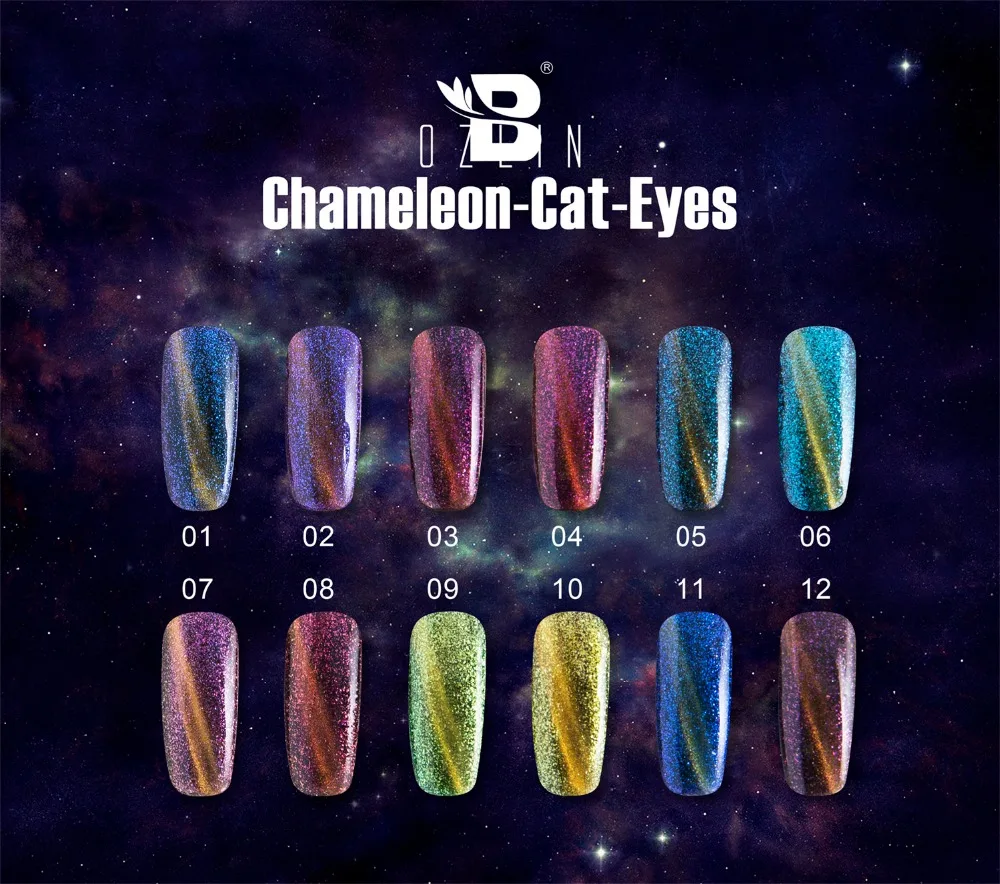 

Bozlin UV Gel Polishes Beautiful Color Cat Eye Chameleon Cat Eye Nail Magnetic Effect UV Or LED Gel Nails Polish Varnish Lacquer