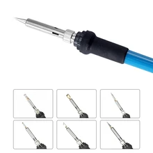 60 Вт Электрический паяльник Регулируемый температурный сварочный паяльник 28 шт. комплект резьбы пирография инструмент паяльная ручка набор