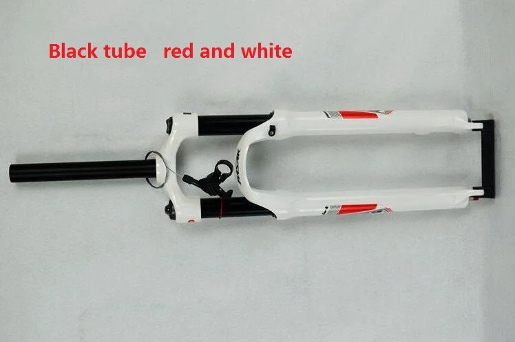 Горный велосипед вилка Пневматическую Амортизацию дисковый тормоз пневматической подвеской ручного управления дистанционного управления 26/27. 5/29 дюйма MTB вилка для велосипеда - Цвет: white red 27.5 inch
