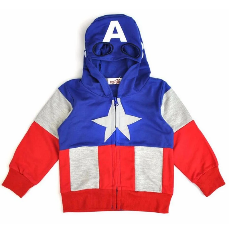 Комплекты одежды для мальчиков «Капитан Америка» весенние хлопковые толстовки Одежда для маленьких мальчиков пальто+ штаны костюм из 2 предметов комплект одежды для малышей