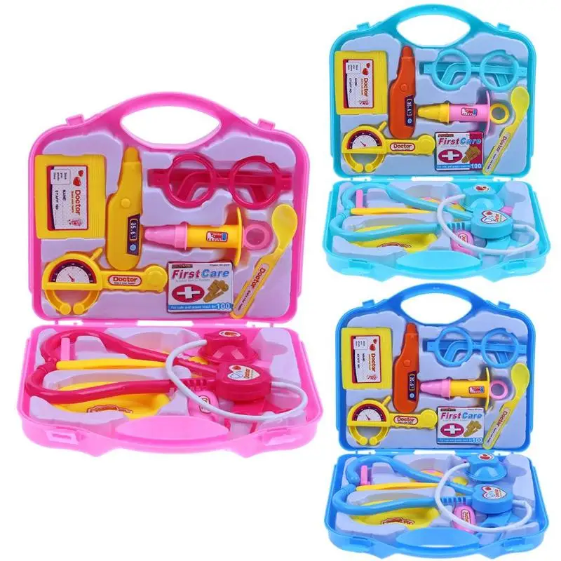 15 Pieces/Set Children Pretend Play Doctor Nurse Toy Set Portable Suitcase Medical Kit Kids Educational Role Play Classic Toys